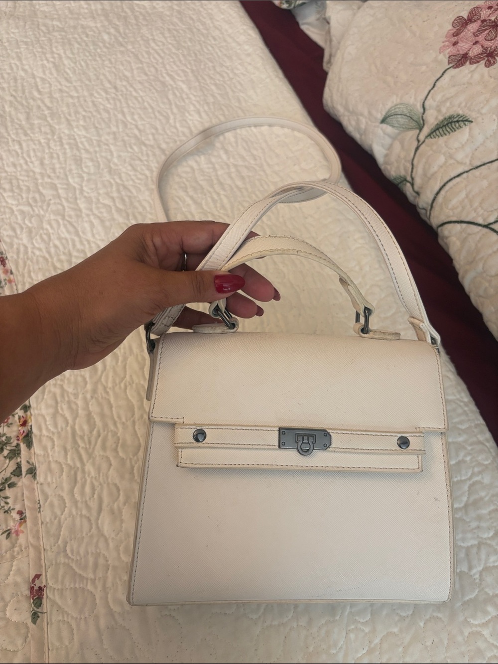 Elegant White Top-Handle Women's Bag